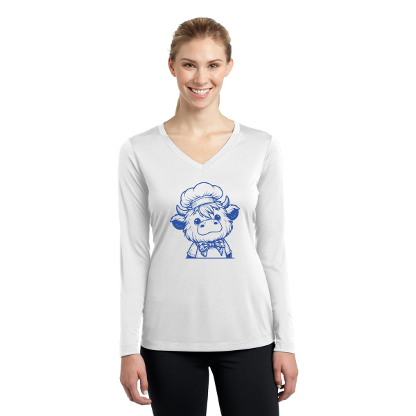 Ladies Long Sleeve PosiCharge Competitor V-Neck Tee