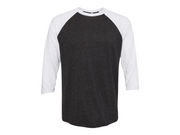 Next Level 6051 Triblend 3/4-Sleeve Raglan Unisex Tee 50/25/25 Poly/cotton/rayon