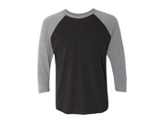 Next Level 6051 Triblend 3/4-Sleeve Raglan Unisex Tee 50/25/25 Poly/cotton/rayon