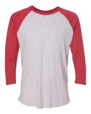 Next Level 6051 Triblend 3/4-Sleeve Raglan Unisex Tee 50/25/25 Poly/cotton/rayon