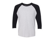 Next Level 6051 Triblend 3/4-Sleeve Raglan Unisex Tee 50/25/25 Poly/cotton/rayon