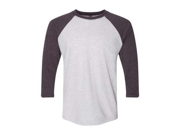 Next Level 6051 Triblend 3/4-Sleeve Raglan Unisex Tee 50/25/25 Poly/cotton/rayon